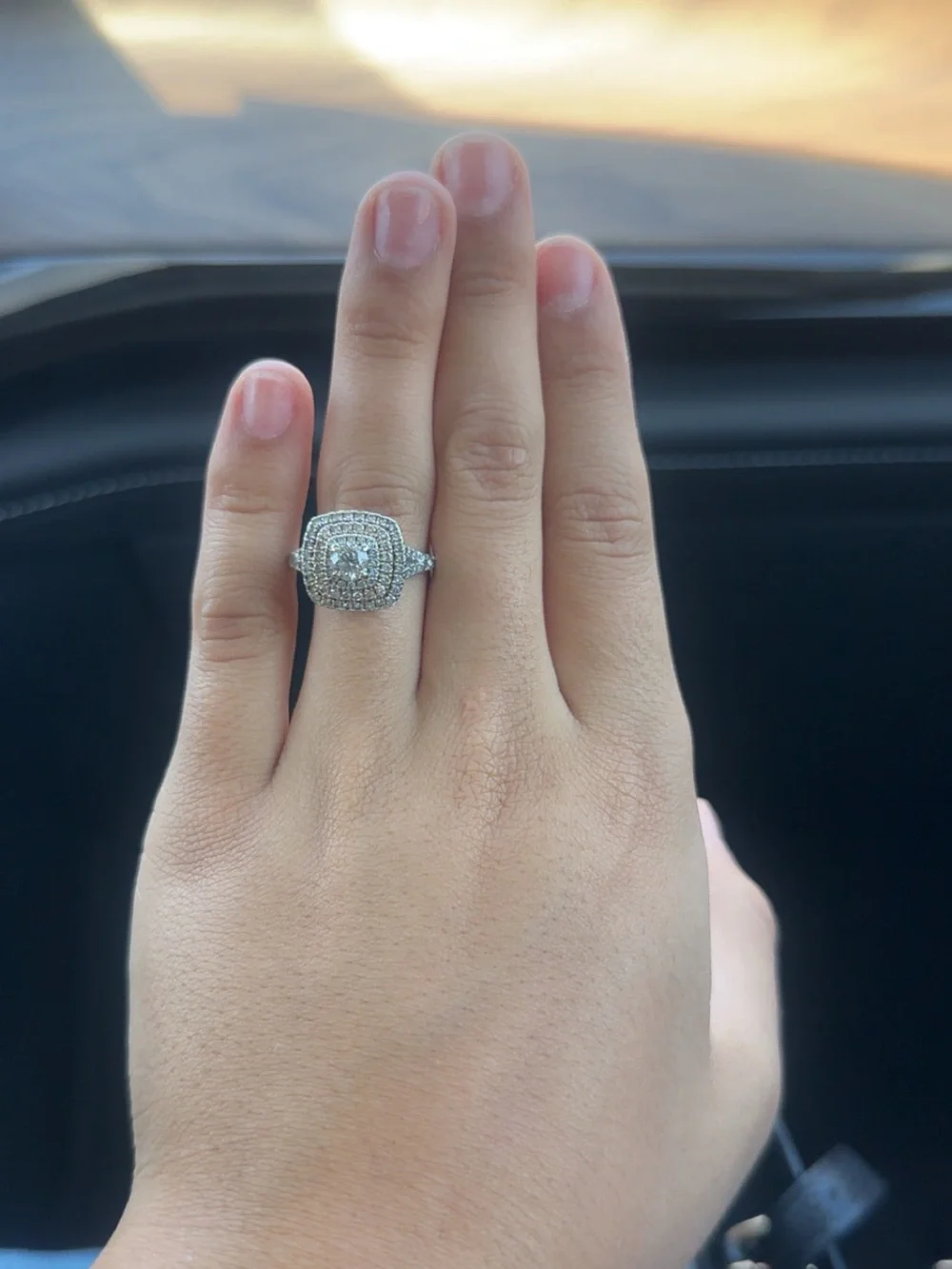 White gold engagement ring